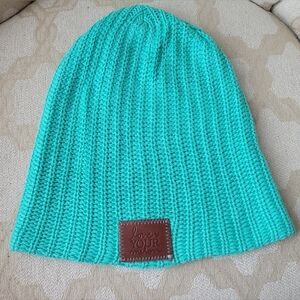 LOVE YOUR MELON KNIT BEANIE TAN PATCH MINT (?) ADULT ONE SIZE OSFM
